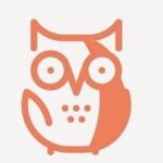 A logo of an orange owl